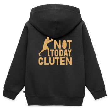 Funny Not Today Gluten For Gluten Free Lover - Kinder Premium Organic Zip Hoodie - Schwarz - Hinten - AI Model Kid Male (0cm)