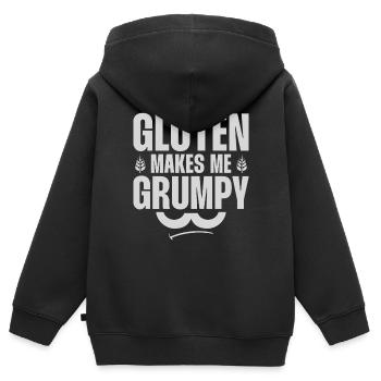 Gluten Makes Me Grumpy Funny For Gluten Free Lover - Kinder Premium Organic Zip Hoodie - Schwarz - Hinten - AI Model Kid Male (0cm)