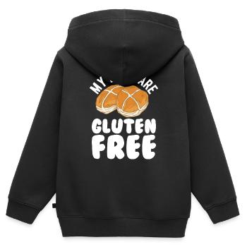Funny My Buns Are Gluten Free For Gluten Free Love - Kinder Premium Organic Zip Hoodie - Schwarz - Hinten - AI Model Kid Male (0cm)