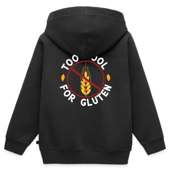 Too Cool For Gluten For Gluten Free Lover - Kids Premium Organic Zip-up Hoodie - black - Back - AI Model Kid Male (0cm)