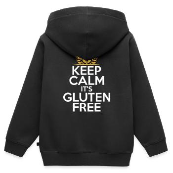 Keep Calm it's Gluten Free For Gluten Free Lover - Kinder Premium Organic Zip Hoodie - Schwarz - Hinten - AI Model Kid Male (0cm)