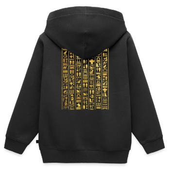 Egyptian Hieroglyphics For Archeologist - Kids Premium Organic Zip-up Hoodie - black - Back - AI Model Kid Male (0cm)