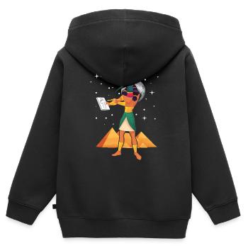 Egypte ancienne Dieu Ra Ankh Symbole Anthropologue - Sweat Premium à capuche zippé enfant bio - noir - Dos - AI Model Kid Male (0cm)