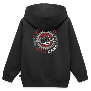 Je joue toujours avec des voitures - PS lovers - Sweat Premium à capuche zippé enfant bio - noir - Dos - AI Model Kid Male (0cm)