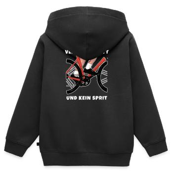 Verbrenne Fett und kein Sprit Eine nachhaltige Art - Kinder Premium Organic Zip Hoodie - Schwarz - Hinten - AI Model Kid Male (0cm)