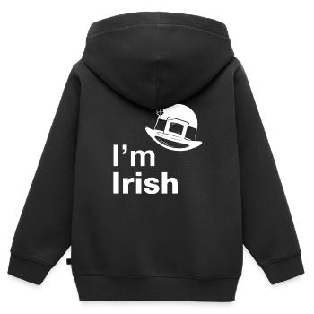 I'm Irish Leprechaun Hat - Kids Premium Organic Zip-up Hoodie - black - Back - AI Model Kid Male (0cm)