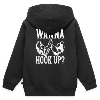 Bras de fer Bras de fer - Sweat Premium à capuche zippé enfant bio - noir - Dos - AI Model Kid Male (0cm)