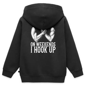 Bras de fer Bras de fer - Sweat Premium à capuche zippé enfant bio - noir - Dos - AI Model Kid Male (0cm)