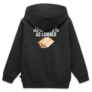J’ai mangé Popsicle vendu bâton bois d’œuvre drôle gonflage - Sweat Premium à capuche zippé enfant bio - noir - Dos - AI Model Kid Male (0cm)
