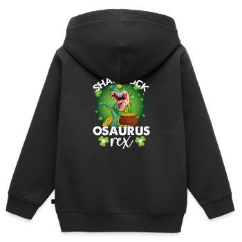 St Paddy’s St Patricksday St Patrick Day - Sweat Premium à capuche zippé enfant bio - noir - Dos - AI Model Kid Male (0cm)