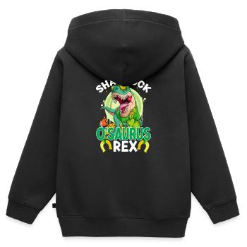 St Paddys St Patricksday St Patrick Day - Kinder Premium Organic Zip Hoodie - Schwarz - Hinten - AI Model Kid Male (0cm)