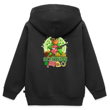 St Paddys St Patricksday St Patrick Day - Kinder Premium Organic Zip Hoodie - Schwarz - Hinten - AI Model Kid Male (0cm)