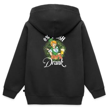 St Paddy’s St Patricksday St Patrick Day - Sweat Premium à capuche zippé enfant bio - noir - Dos - AI Model Kid Male (0cm)
