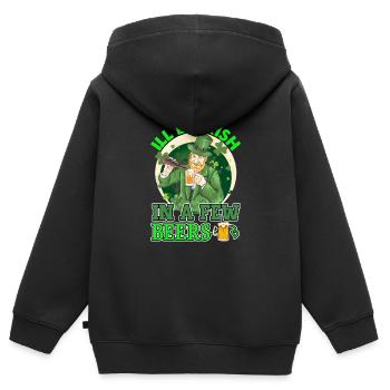 St Paddy’s St Patricksday St Patrick Day - Sweat Premium à capuche zippé enfant bio - noir - Dos - AI Model Kid Male (0cm)