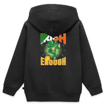 St Paddys St Patricksday St Patrick Day - Kinder Premium Organic Zip Hoodie - Schwarz - Hinten - AI Model Kid Male (0cm)