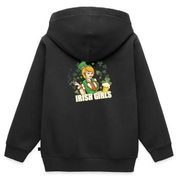 St Paddys St Patricksday St Patrick Day - Kinder Premium Organic Zip Hoodie - Schwarz - Hinten - AI Model Kid Male (0cm)