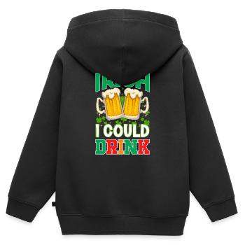 St Paddys St Patricksday St Patrick Day - Kinder Premium Organic Zip Hoodie - Schwarz - Hinten - AI Model Kid Male (0cm)