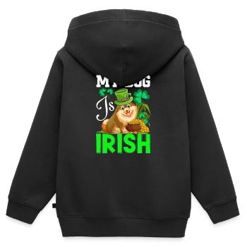 St Paddy’s St Patricksday St Patrick Day - Sweat Premium à capuche zippé enfant bio - noir - Dos - AI Model Kid Male (0cm)