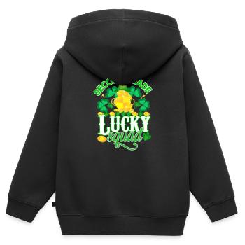 St Paddy’s St Patricksday St Patrick Day - Sweat Premium à capuche zippé enfant bio - noir - Dos - AI Model Kid Male (0cm)