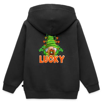 St Paddy’s St Patricksday St Patrick Day - Sweat Premium à capuche zippé enfant bio - noir - Dos - AI Model Kid Male (0cm)