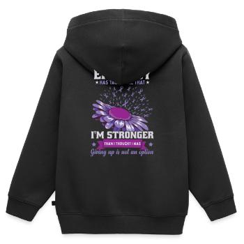 Epilepsie hat mich gelehrt, dass ich stärker bin - Kinder Premium Organic Zip Hoodie - Schwarz - Hinten - AI Model Kid Male (0cm)
