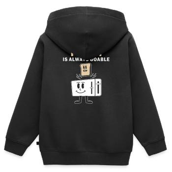 TOASTER TOAST IS ALWAYS GOABLE - Kinder Premium Organic Zip Hoodie - Schwarz - Hinten - AI Model Kid Male (0cm)