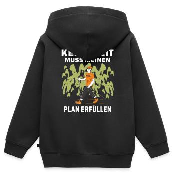 NORDIC WALKING MUSS PLAN ERFÜLLEN - Kinder Premium Organic Zip Hoodie - Schwarz - Hinten - AI Model Kid Male (0cm)