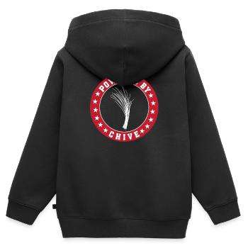 Lustiger Schnittlauch Liebhaber Outfit - Kinder Premium Organic Zip Hoodie - Schwarz - Hinten - AI Model Kid Male (0cm)