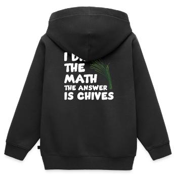 Schnittlauchliebhaber Sprichwort - Kinder Premium Organic Zip Hoodie - Schwarz - Hinten - AI Model Kid Male (0cm)