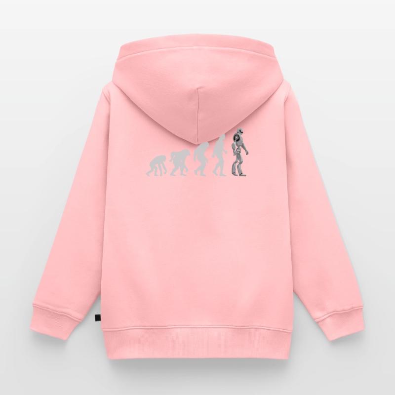 Funny Machine Learning EvolutionFor Machine Learni Kinder Premium Organic Zip Hoodie