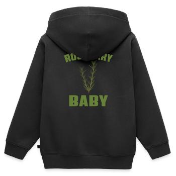 Rosmarin Baby - Kinder Premium Organic Zip Hoodie - Schwarz - Hinten - AI Model Kid Male (0cm)