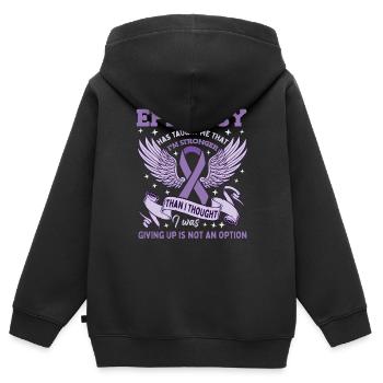 Epilepsie-Krieger - Kinder Premium Organic Zip Hoodie - Schwarz - Hinten - AI Model Kid Male (0cm)
