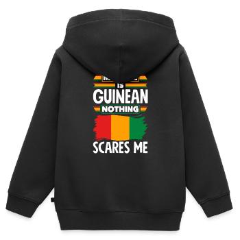 Guinea Guinea Guinea Flagge Meine Frau ist Guineerin - Kinder Premium Organic Zip Hoodie - Schwarz - Hinten - AI Model Kid Male (0cm)