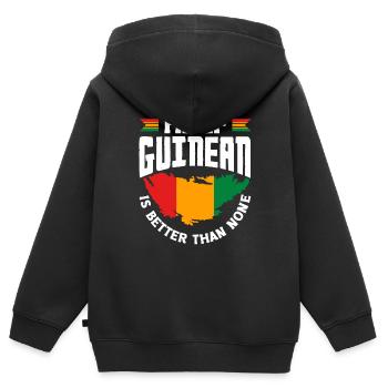 Guinea Guinea Guinea Flagge Halbguineisch ist besser - Kinder Premium Organic Zip Hoodie - Schwarz - Hinten - AI Model Kid Male (0cm)