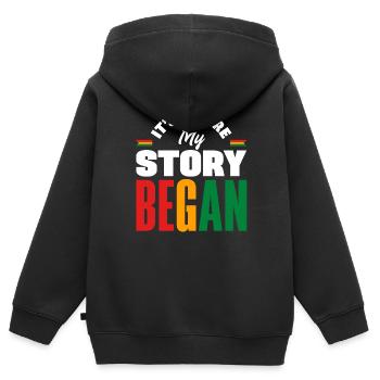 Guinea Guinea Guinea Flagge ist, wo meine Geschichte - Kinder Premium Organic Zip Hoodie - Schwarz - Hinten - AI Model Kid Male (0cm)