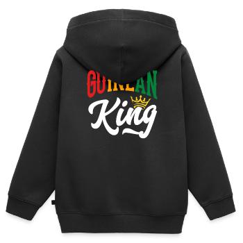 Guinea König Guinea Guinea Guinea Flagge - Kinder Premium Organic Zip Hoodie - Schwarz - Hinten - AI Model Kid Male (0cm)