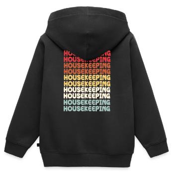 Ménage - Sweat Premium à capuche zippé enfant bio - noir - Dos - AI Model Kid Male (0cm)