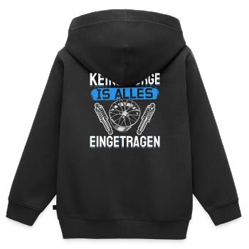 Keine Sorge , ist alles Eingetragen Tuner Tuning - Kinder Premium Organic Zip Hoodie - Schwarz - Hinten - AI Model Kid Male (0cm)