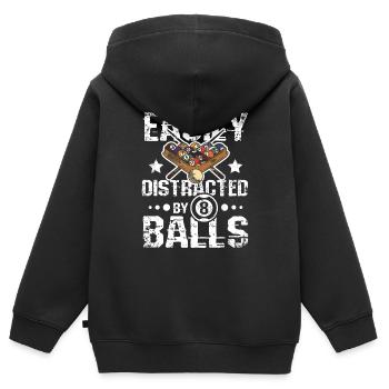 Easily distracted by 8 balls - Kids Premium Organic Zip-up Hoodie - black - Back - AI Model Kid Male (0cm)