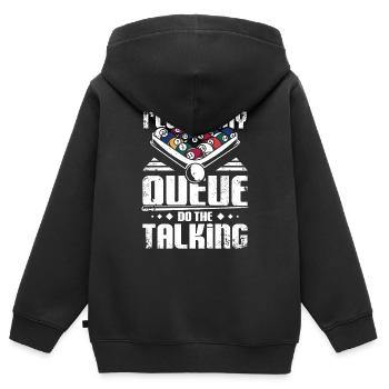 I'll let my billard queue the talking - Kids Premium Organic Zip-up Hoodie - black - Back - AI Model Kid Male (0cm)
