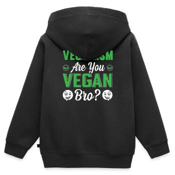 Veganismus, Bro? - Kinder Premium Organic Zip Hoodie - Schwarz - Hinten - AI Model Kid Male (0cm)
