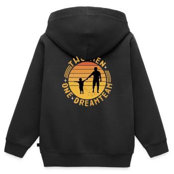 Father's Day - Dad / Father and Son in the Dream Team - Kids Premium Organic Zip-up Hoodie - black - Back - AI Model Kid Male (0cm)