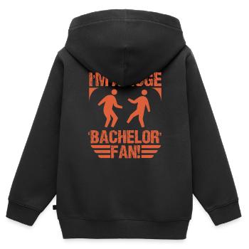 JE SUIS UN GRAND FAN DE BACHELOR - Sweat Premium à capuche zippé enfant bio - noir - Dos - AI Model Kid Male (0cm)