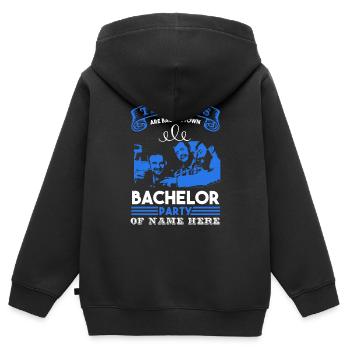 THE BOYS BACHELOR PARTY OF NAME HERE - Kids Premium Organic Zip-up Hoodie - black - Back - AI Model Kid Male (0cm)
