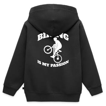 Fahrradfahrer Fahrrad Radfahren Radfahrer Radeln - Kinder Premium Organic Zip Hoodie - Schwarz - Hinten - AI Model Kid Male (0cm)