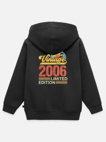2006 - Kinder Premium Organic Zip Hoodie - Schwarz