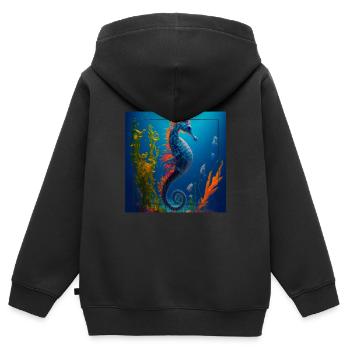 Leben unter Wasser - Kinder Premium Organic Zip Hoodie - Schwarz - Hinten - AI Model Kid Male (0cm)