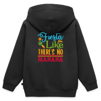 FIESTA, ALS GÄBE ES KEIN MANANA - Kinder Premium Organic Zip Hoodie - Schwarz - Hinten - AI Model Kid Male (0cm)