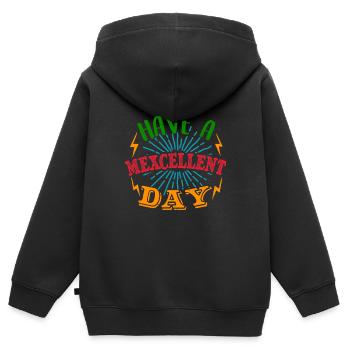 PASSEZ UNE EXCELLENTE JOURNÉE - Sweat Premium à capuche zippé enfant bio - noir - Dos - AI Model Kid Male (0cm)