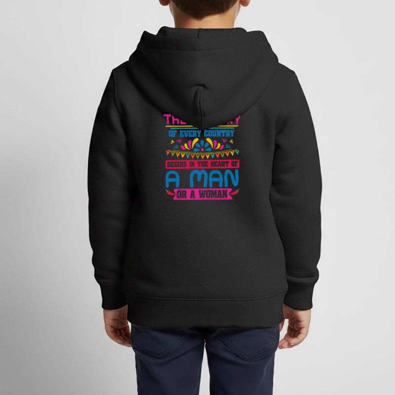 DIE GESCHICHTE EINES MANNES ODER EINER FRAU Kinder Premium Organic Zip Hoodie